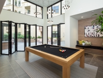 Pool table with the sitting area